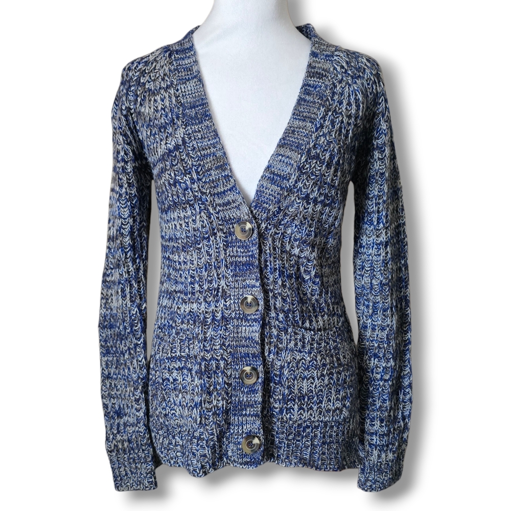 Pink Rose Knit Button-Up Cardigan - Size Medium